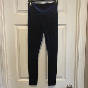 Athleta Elation Navy Velvet High-Waisted Leggings